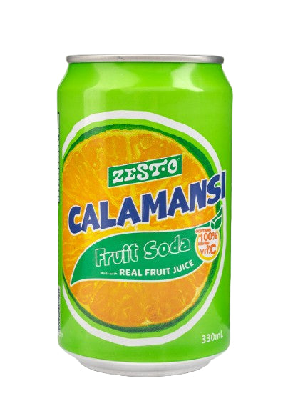 Zesto Calamansi fruit soda can on a white background