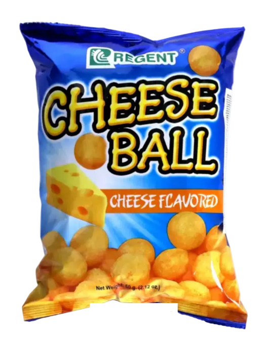 Bag of Regent Cheese Ball cheese-flavored snacks on a white background 60g.