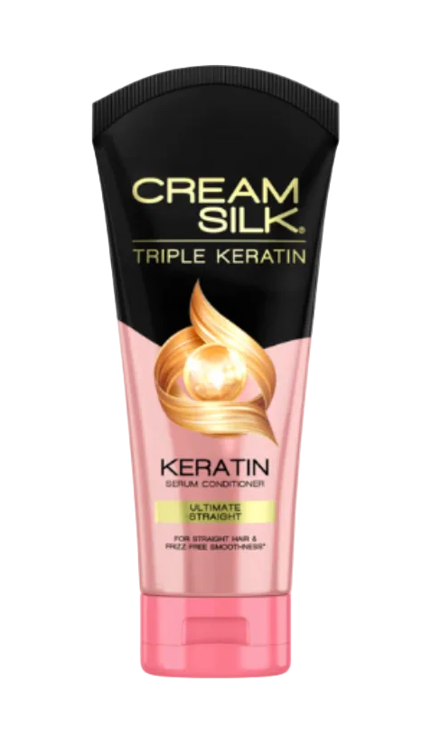 Cream Silk Triple Keratin conditioner bottle on a white background