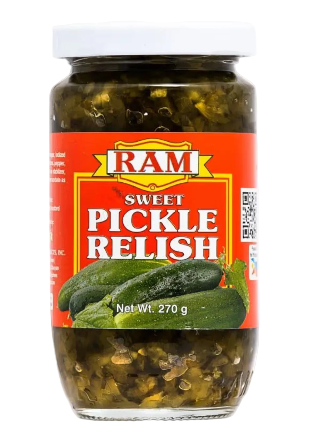 RAM sweet pickle relish 270g in a glass jar